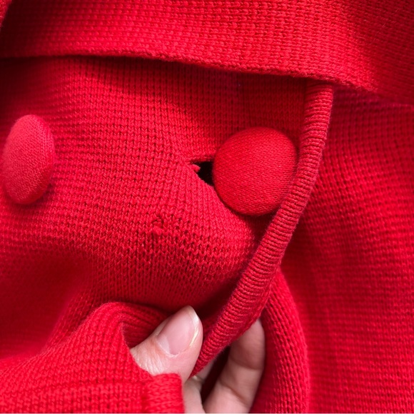 Sonia rykiel red cotton double breasted waist tie coat - Picture 3 of 7